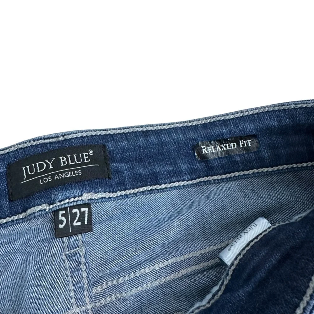 Judy Blue Jeans Skinny Distressed Ripped Relaxed Fit Denim Cotton Size 5 27